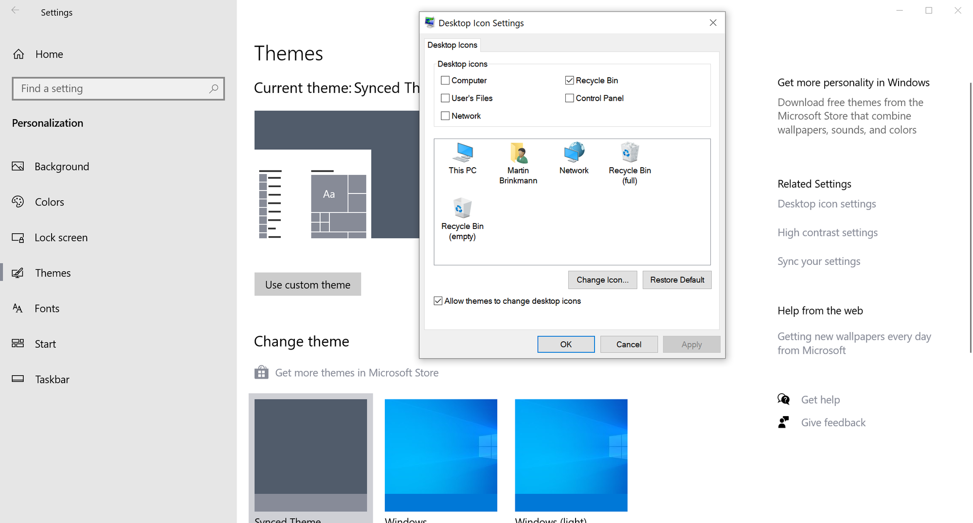 Quick Tip: restore system desktop icons on Windows 10 and 11 PCs windows-10-add-remove-system-desktop-icons.png