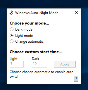 Windows 10: switch between Light and Dark mode automatically windows-10-auto-night-mode.png