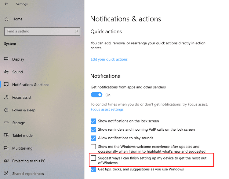 How to disable "Get even more out of Windows" on Windows 10 windows-10-disable-suggestions-get-more.png