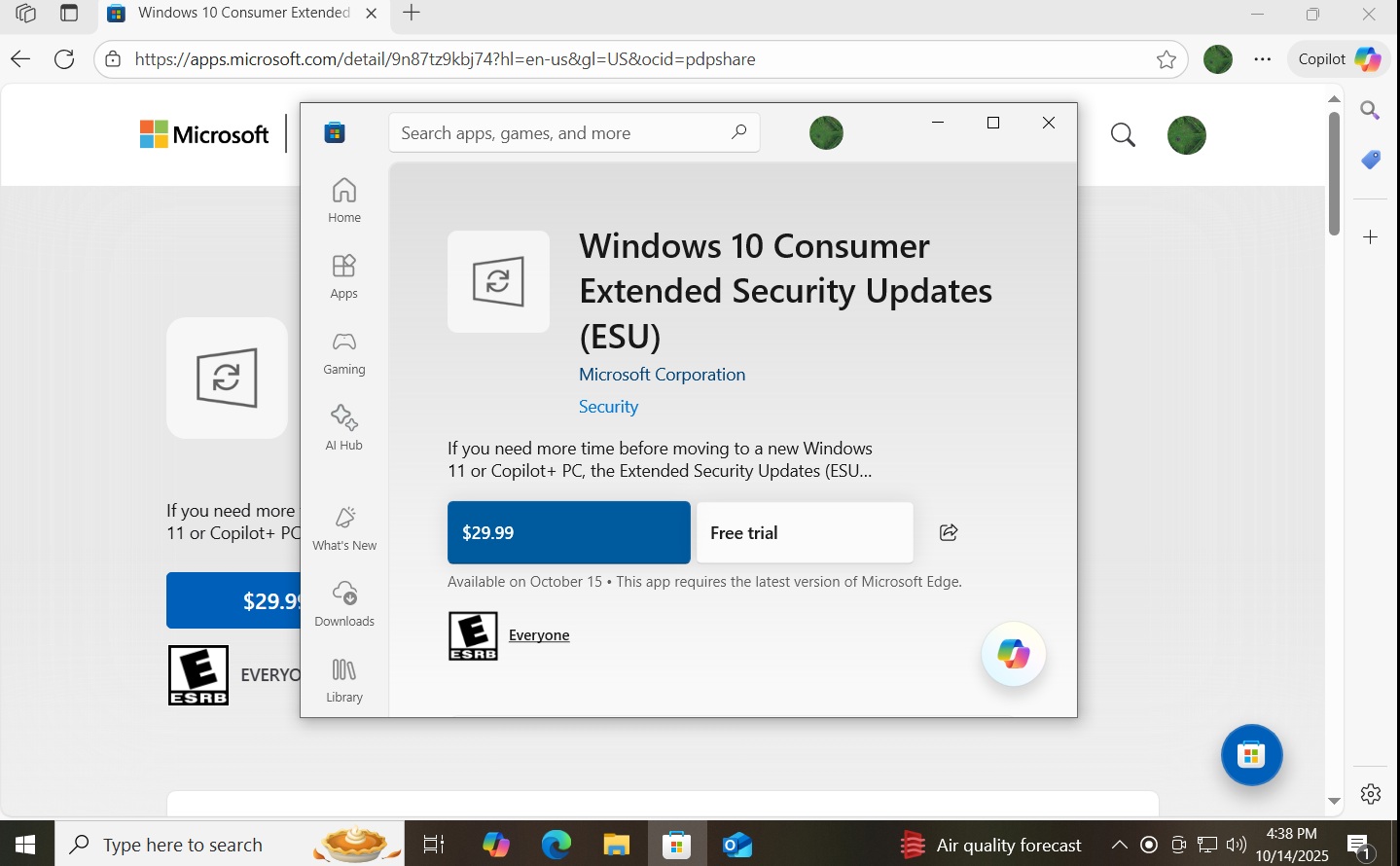 Microsoft publishes Windows 10  ESU (Extended security updates) in the Store windows-10-esu-buy-store-page.jpg
