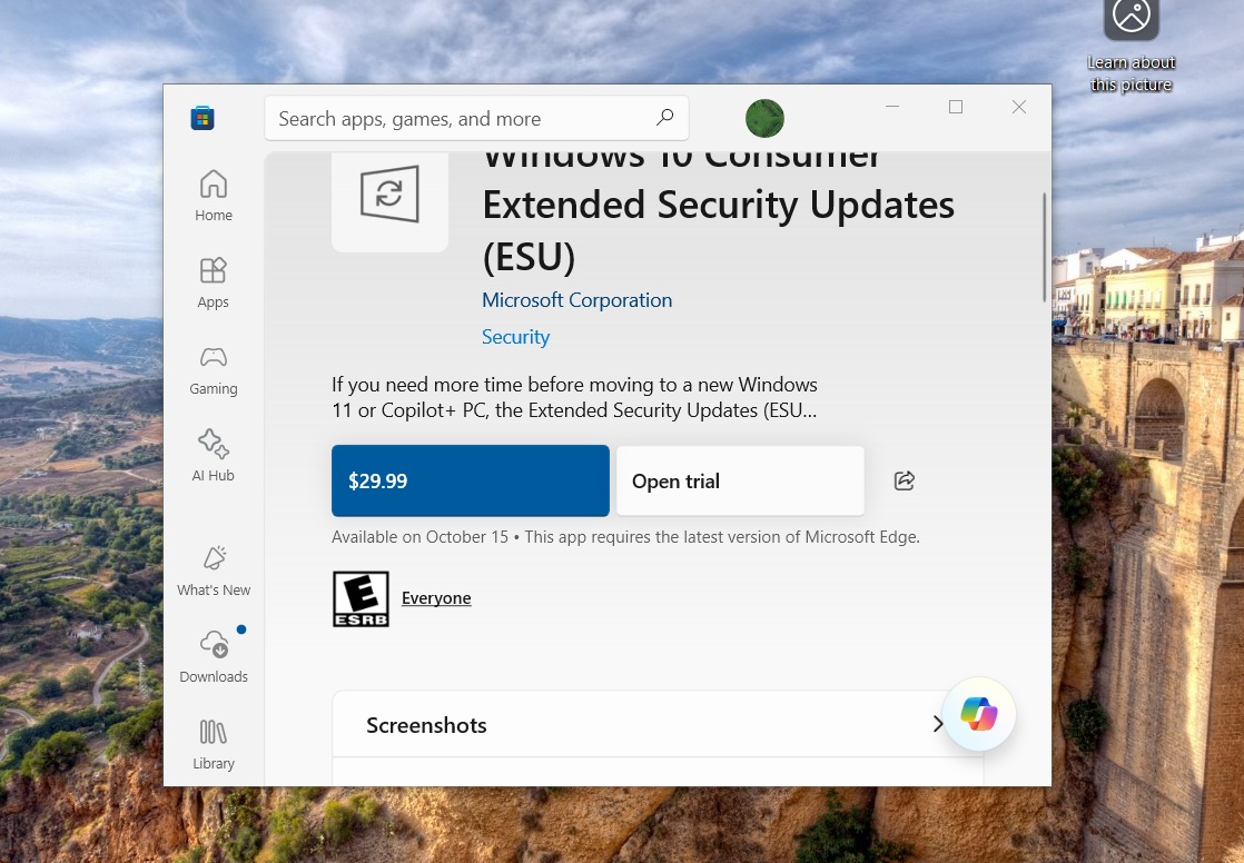 Microsoft publishes Windows 10  ESU (Extended security updates) in the Store windows-10-esu-open-trial-option.jpg