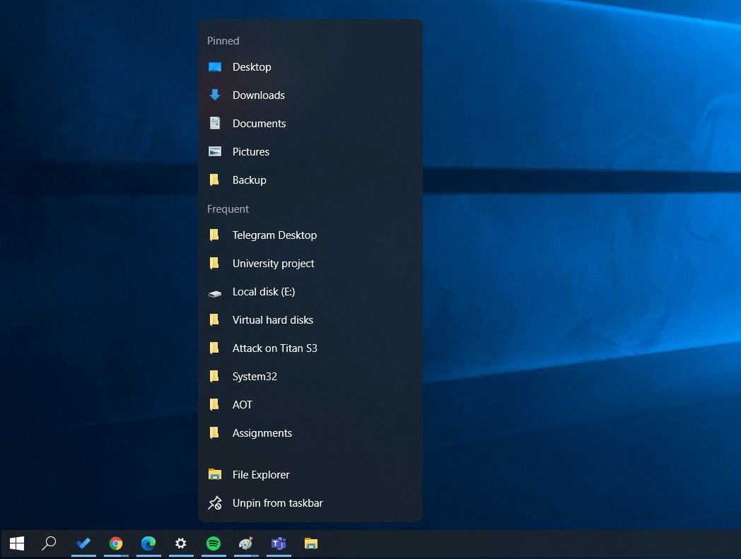 After Start Menu, Windows 10 is getting floating taskbar menu and more Windows-10-jump-list.jpg