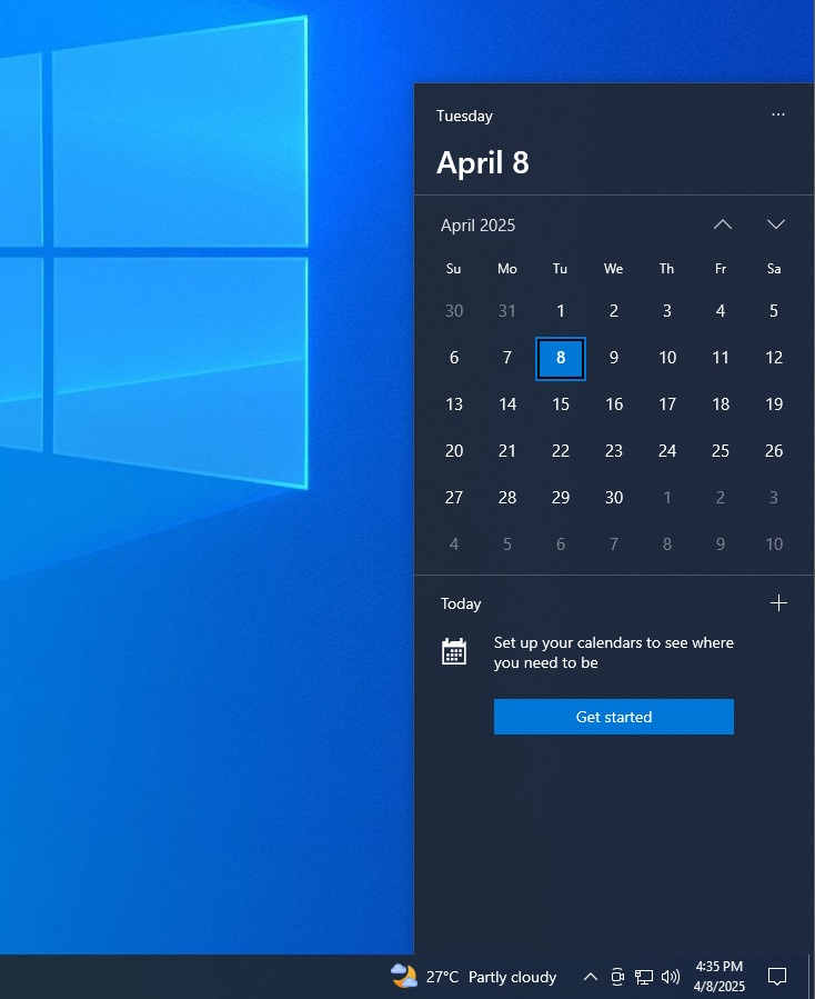 Windows 10 KB5055518 remove seconds from the clock, following Windows 11 Windows-10-KB5055518-with-new-Calendar-flyout.jpg