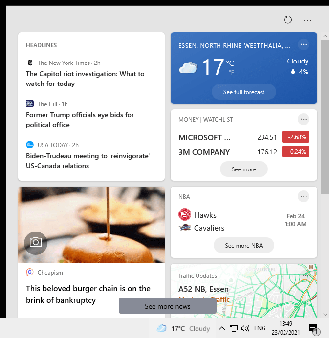 How to turn off the News and Interests feature of Windows 10 windows-10-news-widget.png