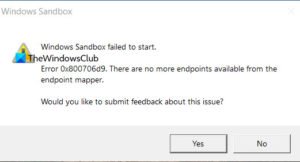 Windows Sandbox failed to start, Error 0x800706d9 Windows-10-Sandbox-Error-0x800706d9-300x162.jpg