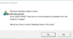 Windows Sandbox failed to start, Error 0x800706d9 Windows-10-Sandbox-Error-0x800706d9-300x162.jpg
