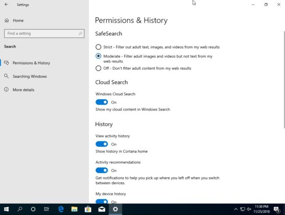 Closer look at Windows 10’s rumoured new Search experience, volume flyout Windows-10-Search-settings-558x420.jpg