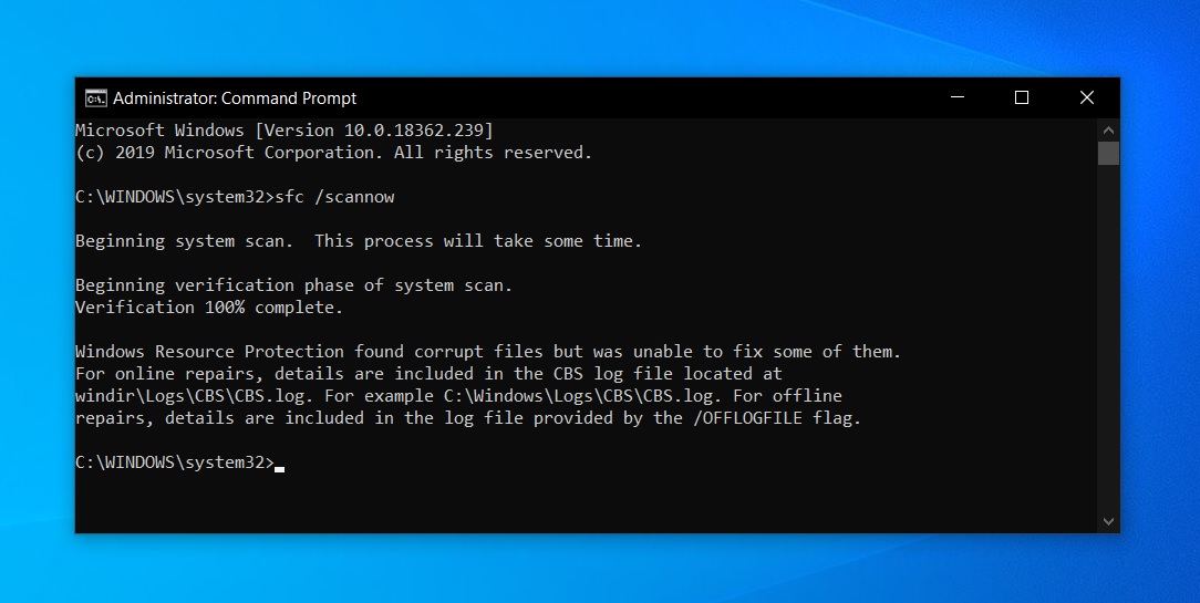 Windows 10 SFC /scannow unable to fix files after latest update Windows-10-SFC.jpg