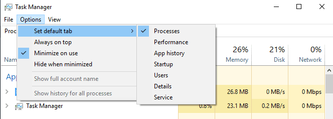 Windows 10 1903: Set a default Task Manager tab windows-10-task-manager-default-tab.png