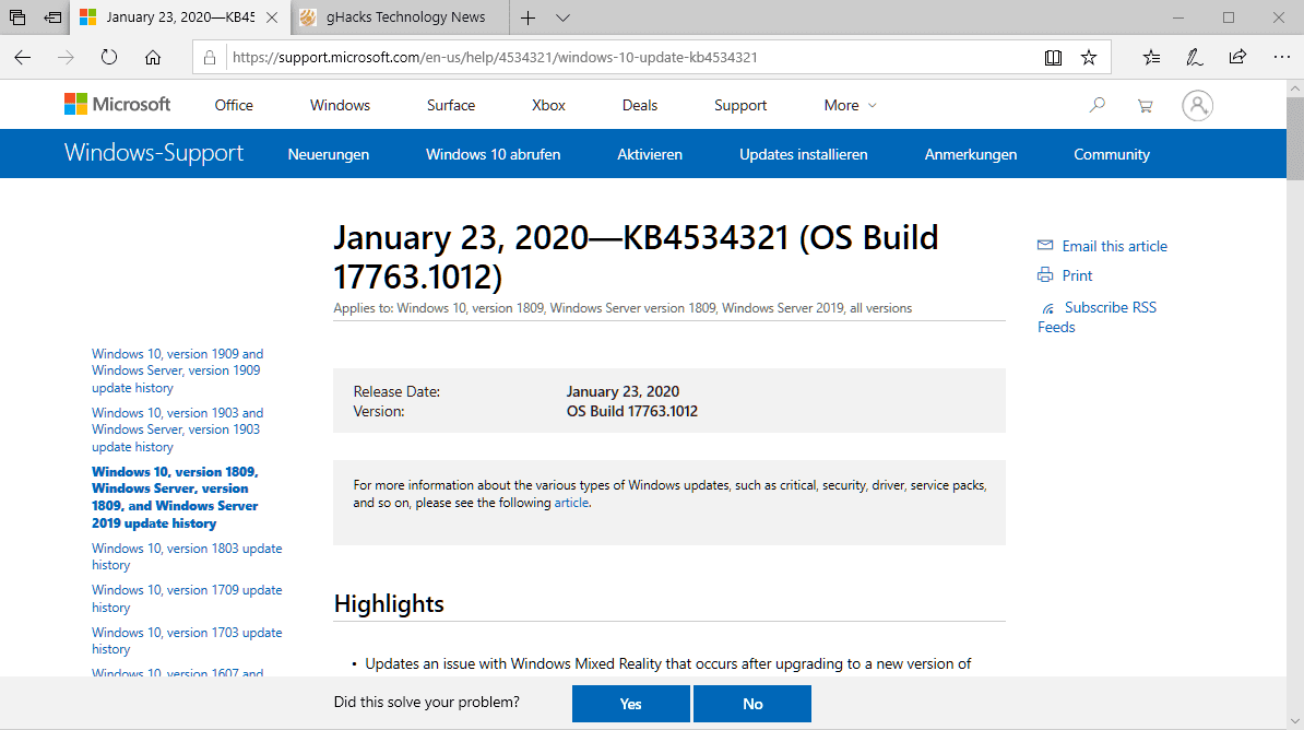 Microsoft releases KB4534321 and KB4534308 for Windows 10 version 1809 and 1803 windows-10-update-KB4534321-KB4534308.png