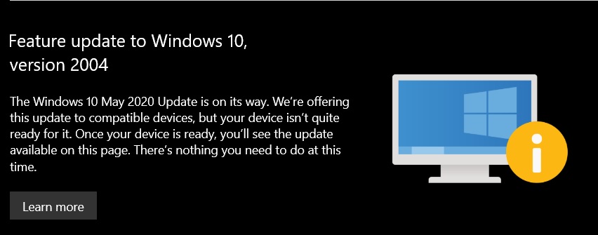 You can now get Windows 10 feature updates instantly with new setting Windows-10-upgrade-block.jpg