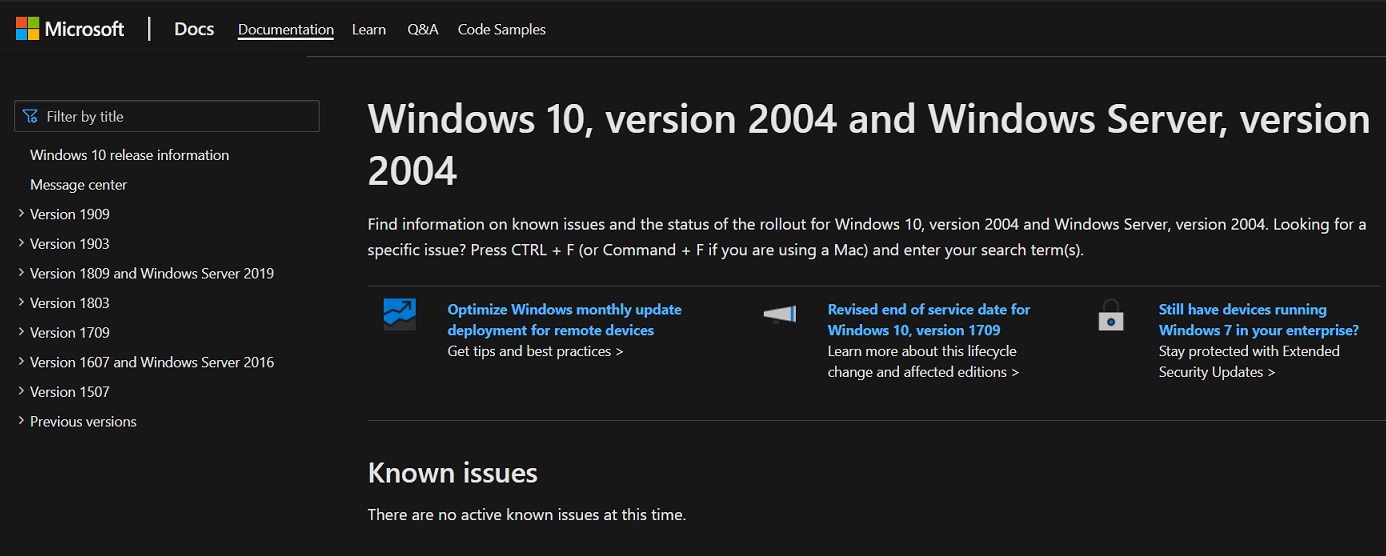Windows 10 version 2004 support page goes live ahead of launch Windows-10-v2004-support-pages.jpg