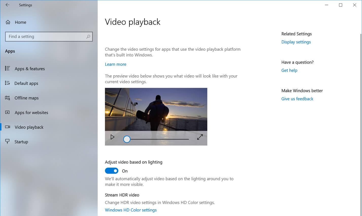 Closer look at Windows 10’s upcoming feature that will auto adjust video brightness Windows-10-Video-Playback-settings.jpg