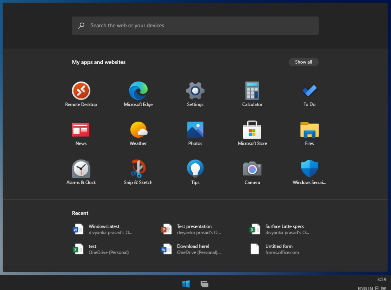 Hands-on with Windows 10X: New Action Center, Start Menu and more Windows-10X-Start-Screen.jpg