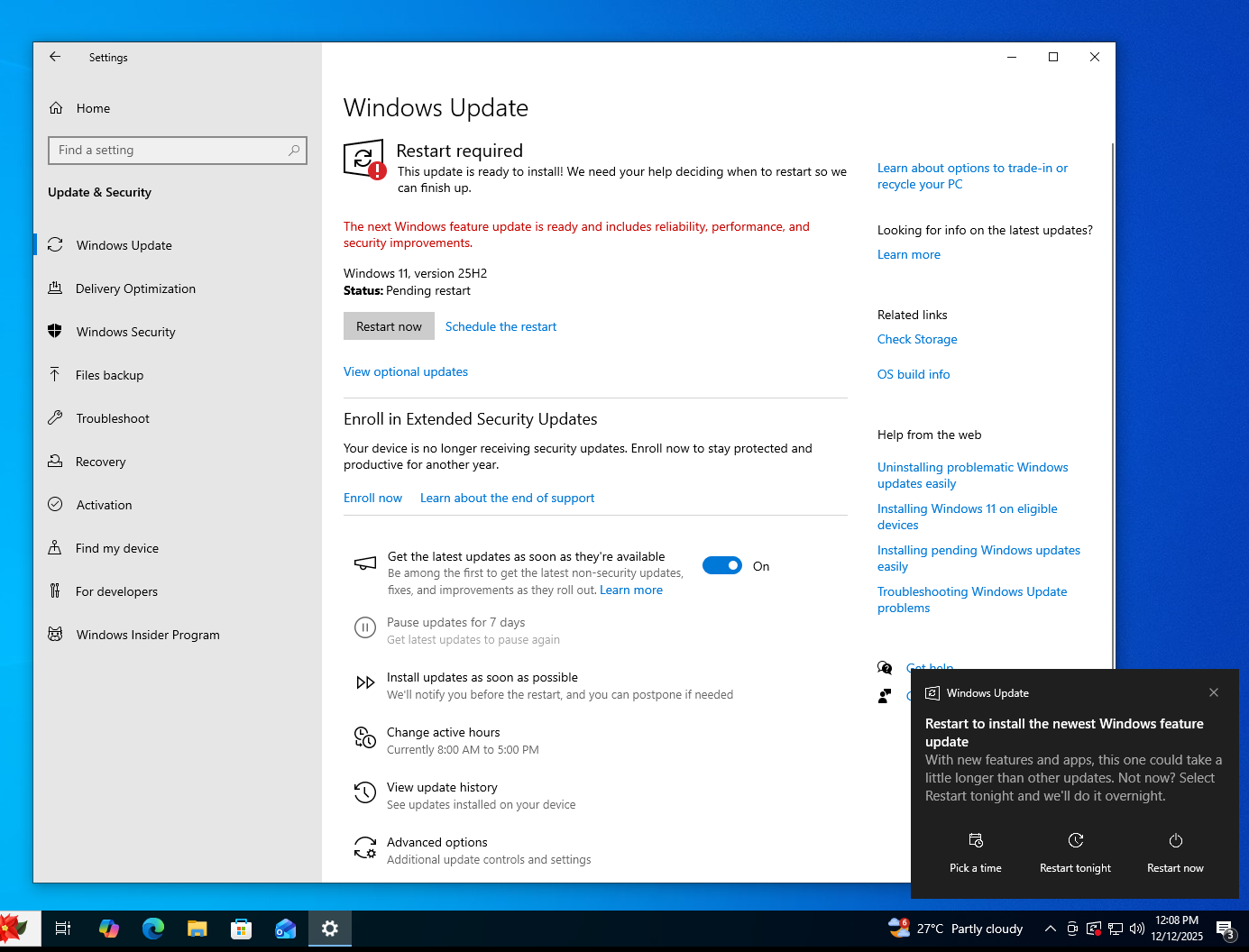 Non-ESU Windows 10 can’t pause updates anymore, including if Windows 11 install starts... Windows-11-25H2-update-finished-downloading-on-Windows-10-PC.png