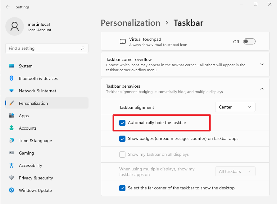 Windows 11 Taskbar not hiding? Here is a fix! windows-11-automatically-hide-taskbar.png