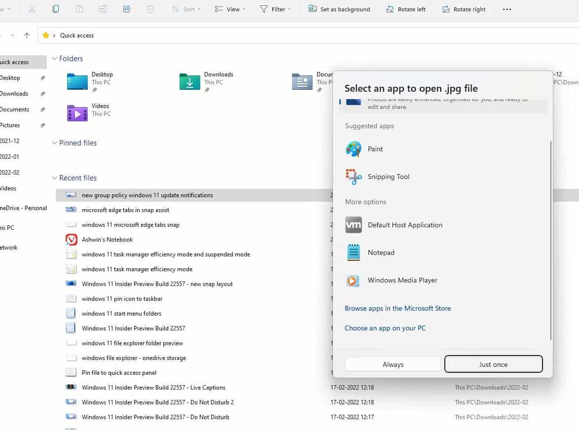 Windows 11 Insider Preview Build 22567 brings a new Open With dialog style, Smart App Control Windows-11-Build-22567-brings-a-new-open-with-dialog-style.jpg