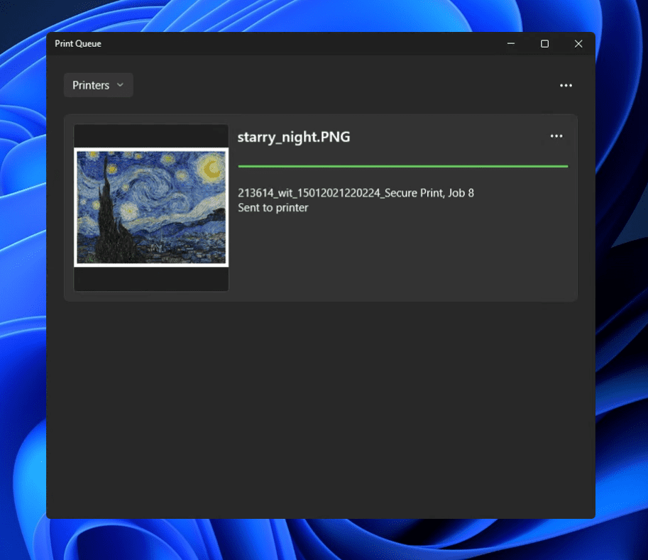 Windows 11 Insider Preview Build 22572 lets you access File Explorer's old menu directly,... Windows-11-Build-22572-Print-Queue-new-interface.png
