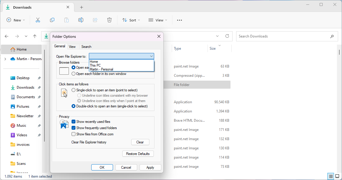 Display the Downloads folder when you open File Explorer in Windows 11 windows-11-change-file-explorer-start-location.png