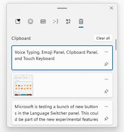 Windows 11 is getting some new buttons for Voice Typing, Emoji Panel, Clipboard Panel, and... windows-11-clipboard-panel.jpg