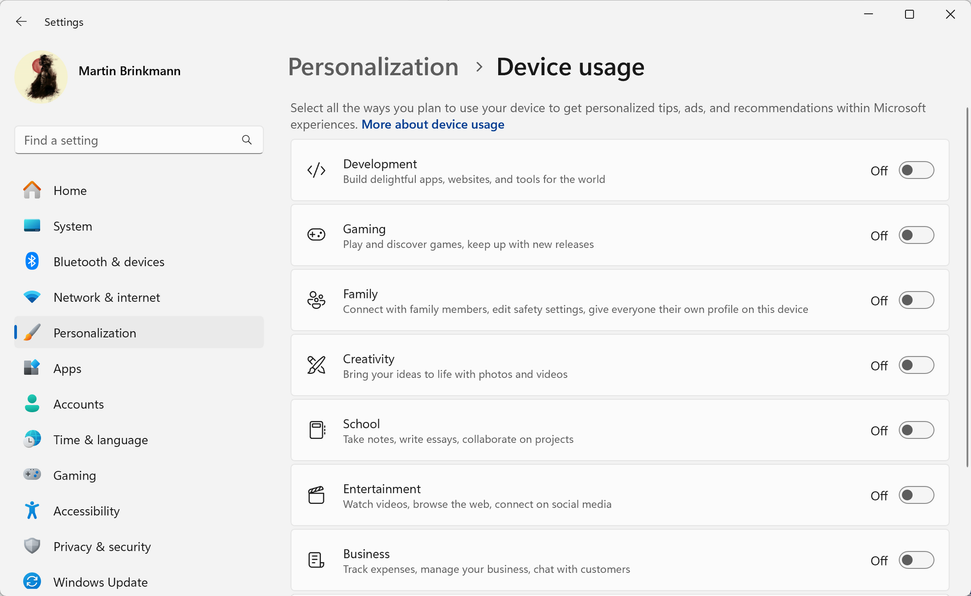 Don't fall for Windows 11's Device Usage feature: how to turn it off windows-11-device-usage.png