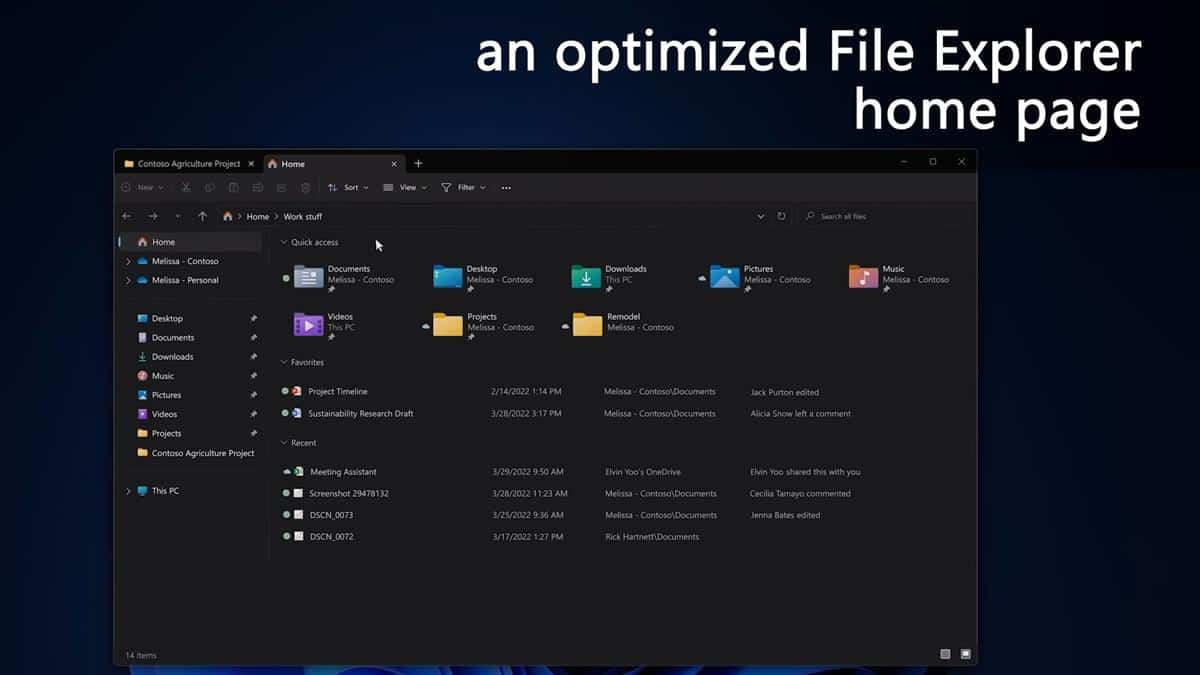 Microsoft unveils new features for Windows 11 including Tabs in File Explorer, Folders in... windows-11-file-explorer-optimized-home-page-with-tabs.jpg