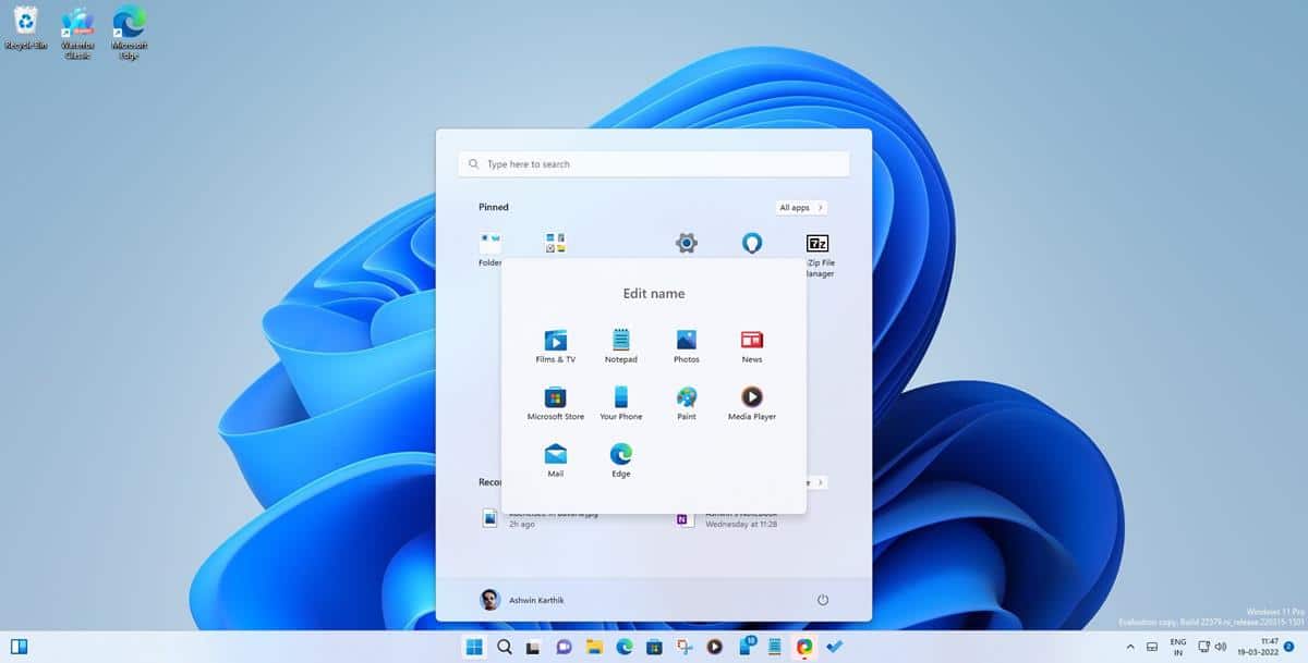 Windows 11 Insider Preview Build 22579 lets you name folders in the Start Menu, adds CD... Windows-11-Insider-Preview-Build-22579-lets-you-name-folders-in-the-Start-Menu.jpg