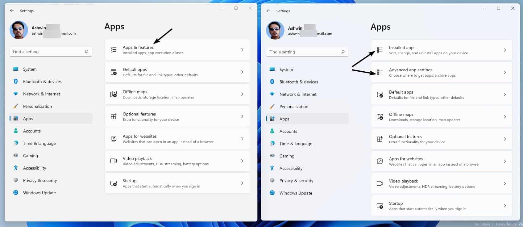 Windows 11 Insider Preview Build 22494 fixes some Taskbar, Explorer bugs and adds a Mute... Windows-11-installed-apps-and-advanced-app-settings.jpg