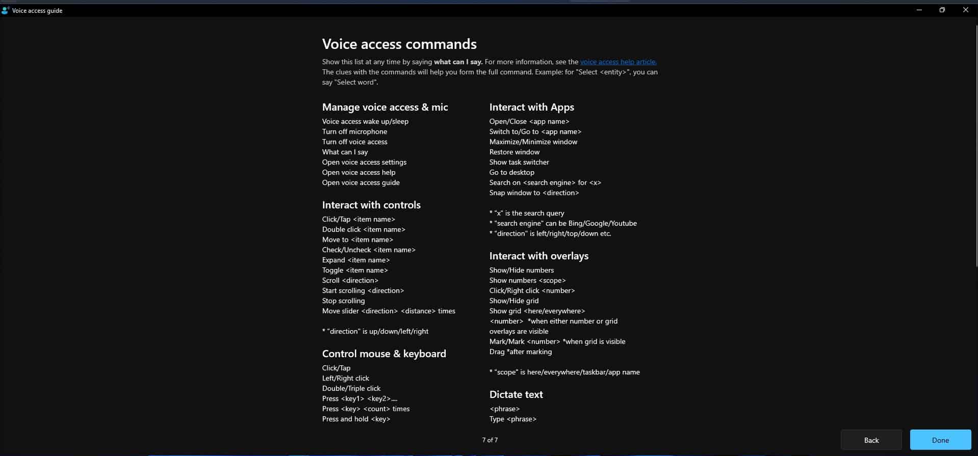 Windows 11 Insider Preview Build 22518 brings Spotlight wallpapers for desktop, Voice... Windows-11-list-of-Voice-Access-commands.jpg