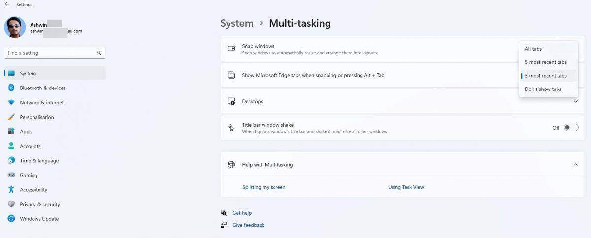 Windows 11 Insider Preview Build 22563 brings a new Taskbar style for tablets, Dynamic... windows-11-microsoft-edge-tabs-snap-scaled.jpg