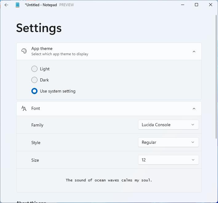 Notepad update brings Dark Mode, multi-level undo and some interface changes for Windows 11... Windows-11-new-Notepad-font-settings.jpg