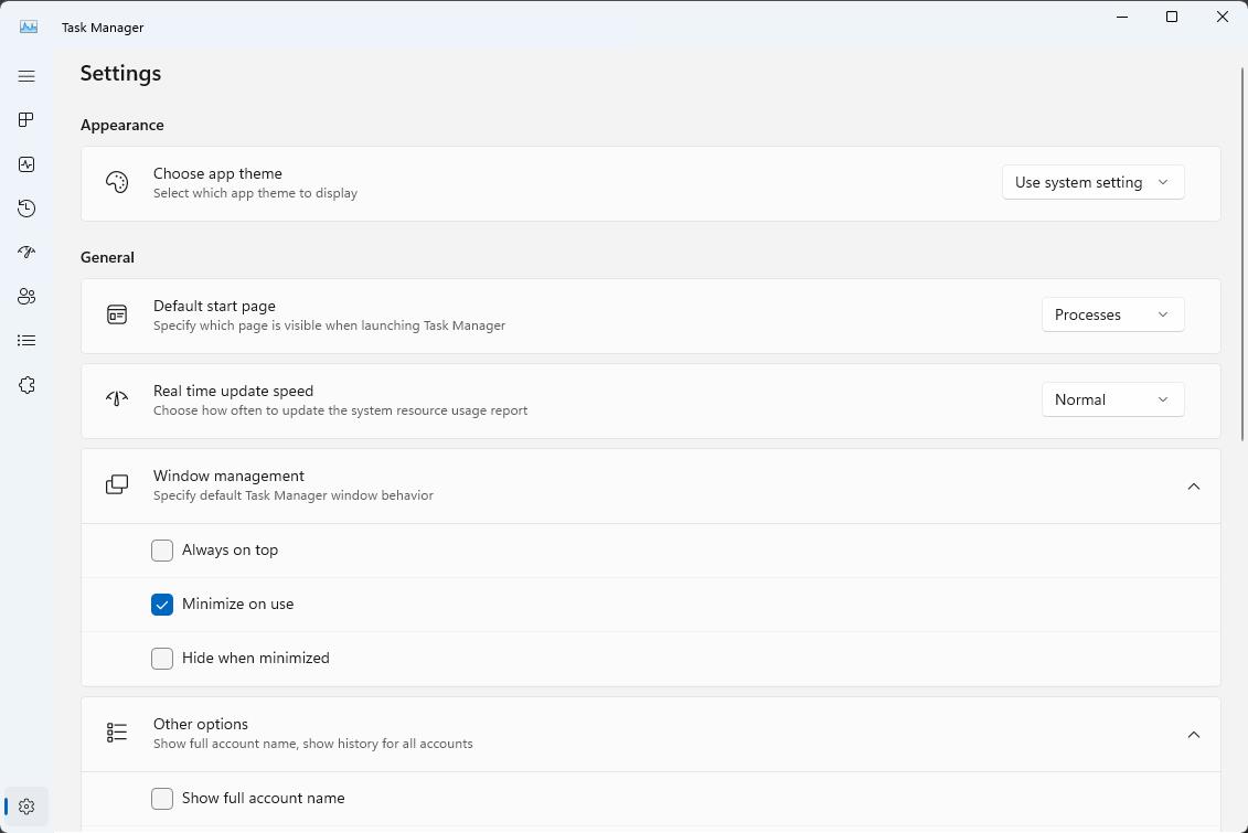 Windows 11 Insider Preview Build 23521 brings new options to the Snipping Tool, Never... Windows-11-new-task-manager-settings-design.jpg