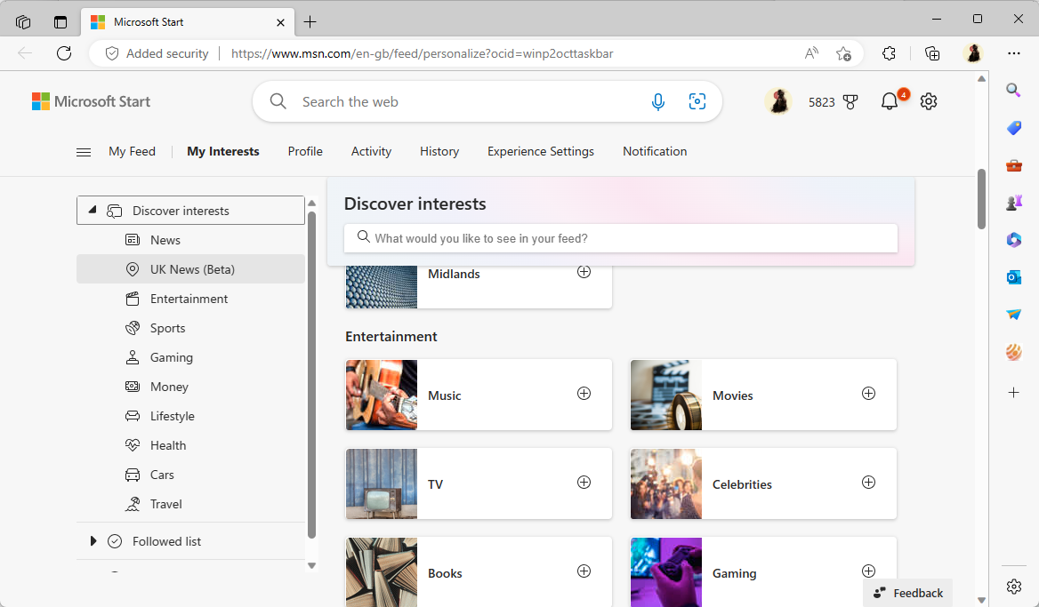 What happens when you disable all Windows Widgets Feed Interests? windows-11-news-interests-manage.png