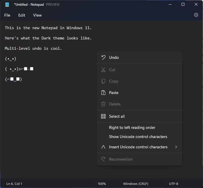 Microsoft to roll out Android apps preview for Windows 11 next month along with Taskbar... Windows-11-Notepad-dark-mode.jpg