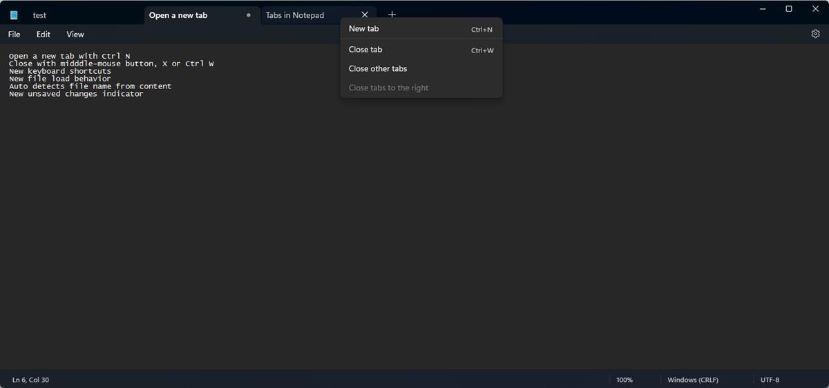 Tabs in Notepad are rolling out to Windows 11 Insiders Windows-11-notepad-tab-rightclick-menu.jpg