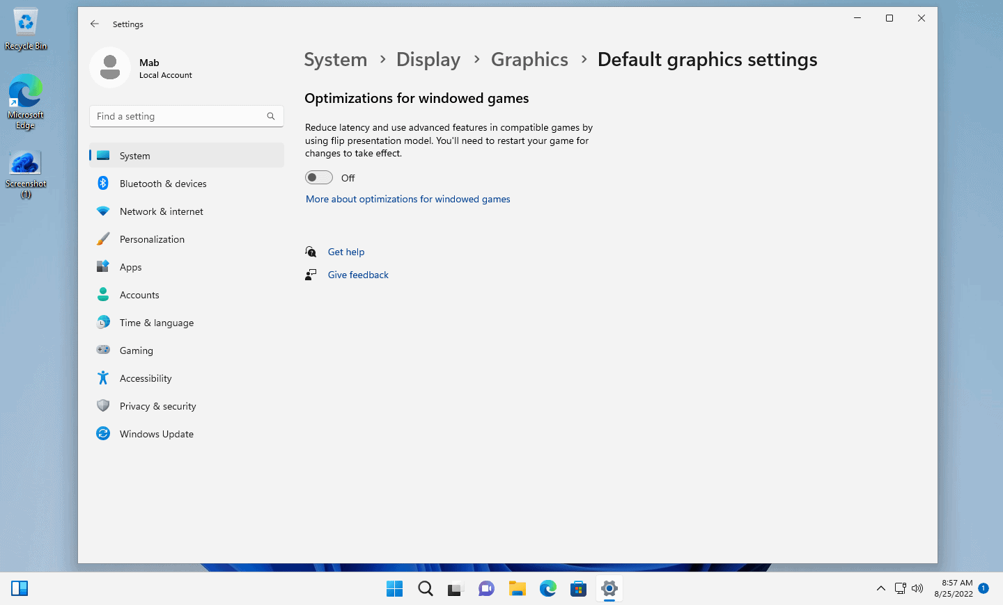 Windows 11 version 22H2: gaming changes windows-11-optimized-for-windowed-games.png