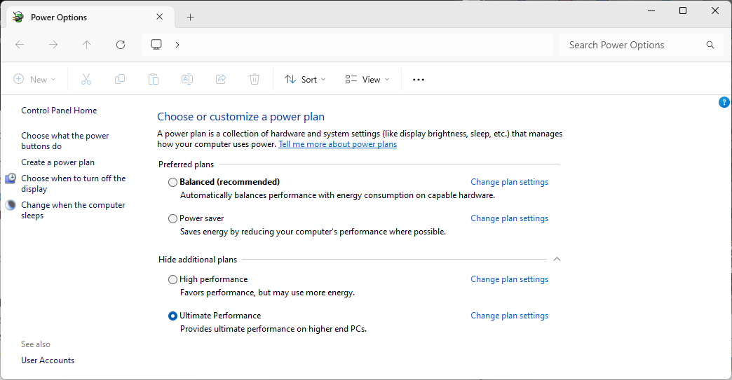 How to enable the Ultimate Performance plan in Windows 11 windows-11-power-options.png