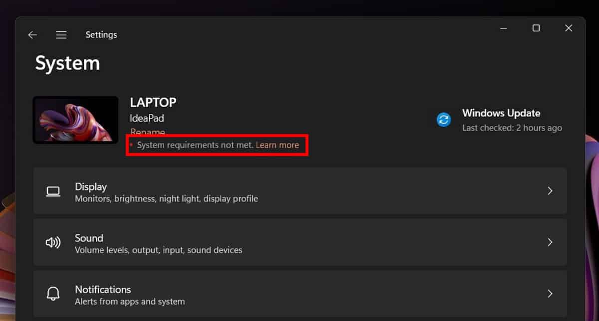 How to remove the System Requirements Not Met reminder on Windows 11 windows-11-requirements-not-met.jpg