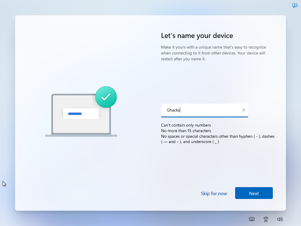 How to set up Windows 11 without a Microsoft account windows-11-setup-page-4.png
