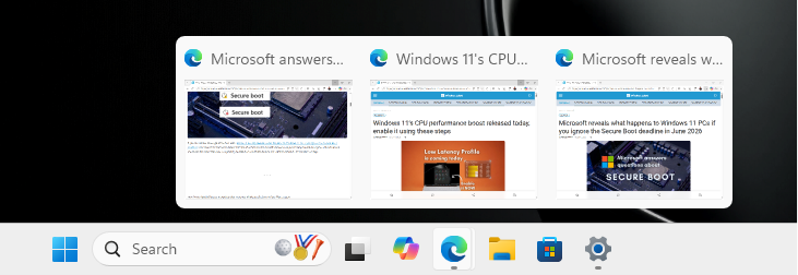 Sorry Microsoft, Windows 10 taskbar is still better than Windows 11, and here’s why Windows-11-shows-app-stacked-only-while-hovering.png