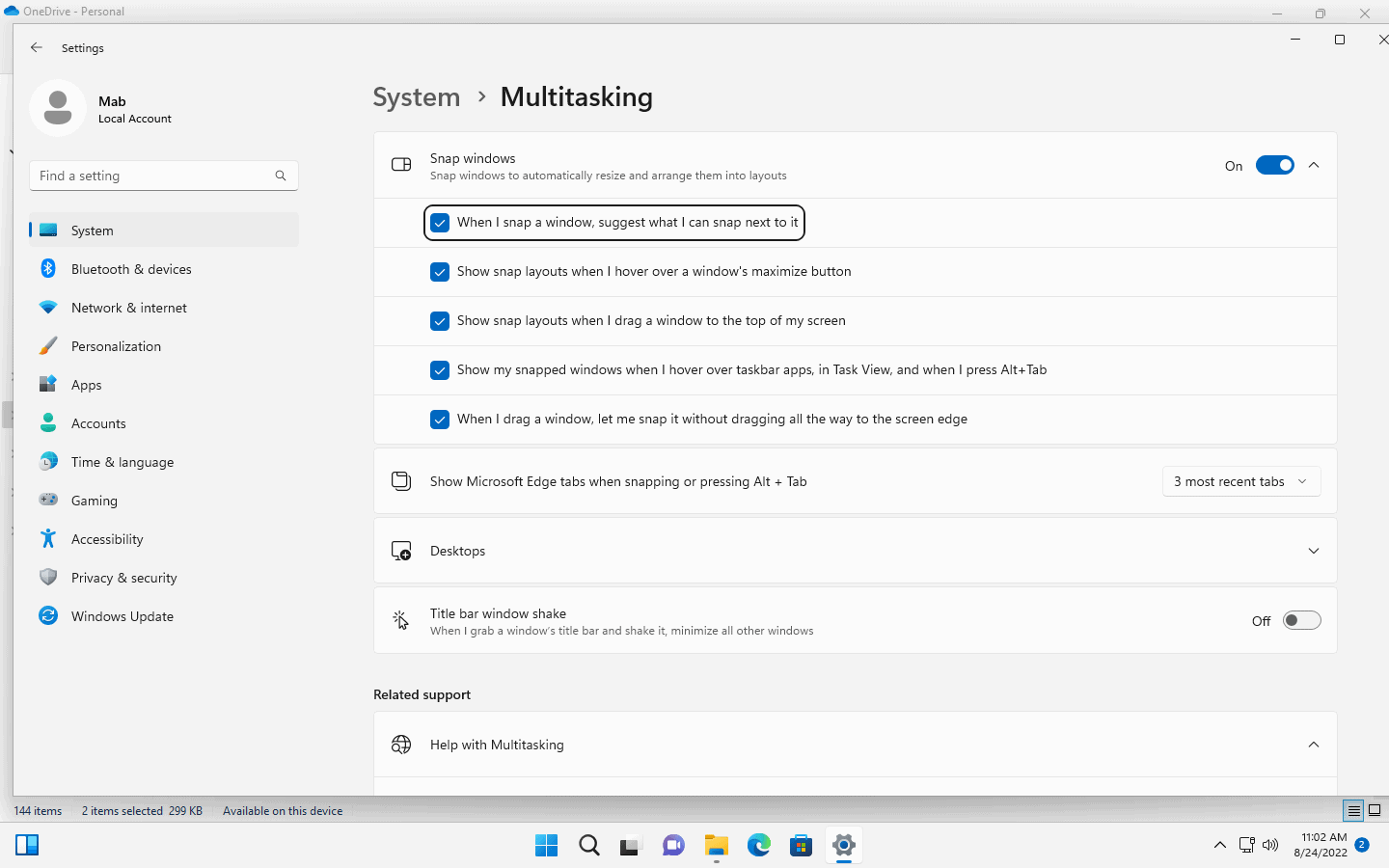 Windows 11 version 22H2: snap assist changes windows-11-snap-assist-configure.png