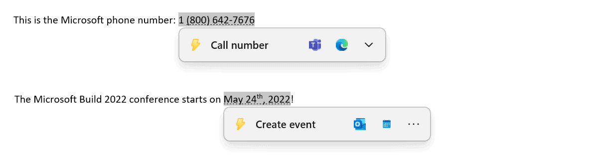 First Windows 11 version 23H2 build released with Suggested Actions feature windows-11-suggested-actions.png