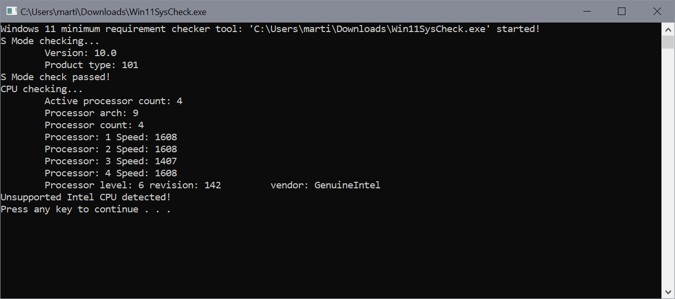 Win11SysCheck and WhyNotWin11 tell you why your PC is incompatible with Windows 11 windows-11-syscheck.png