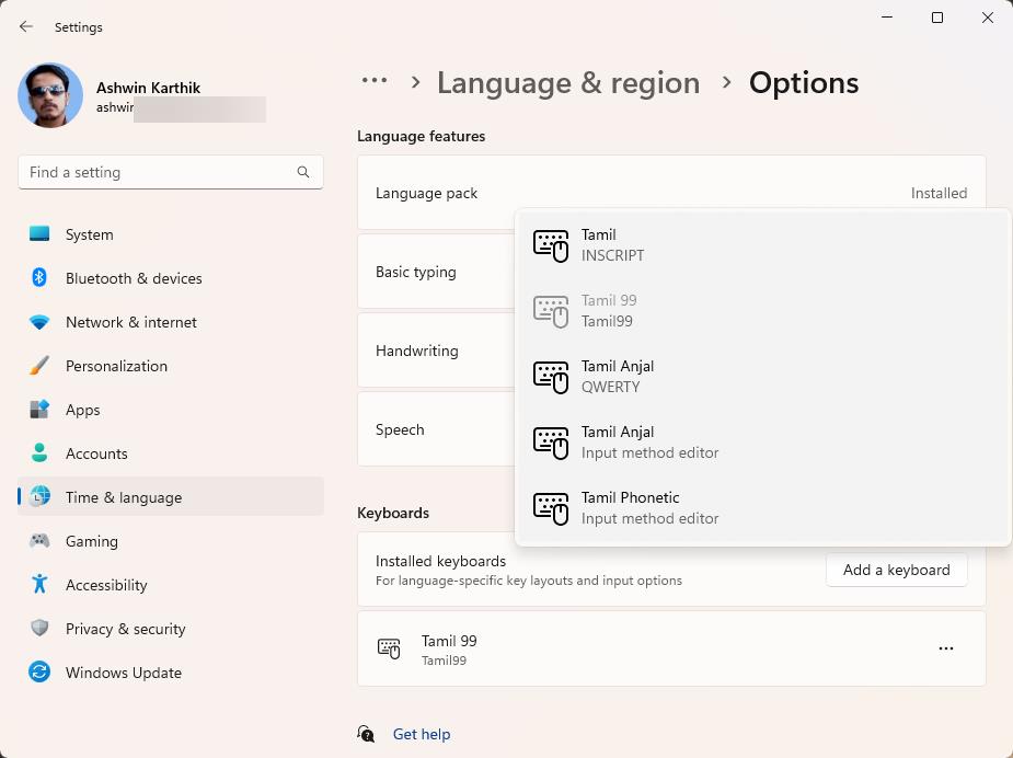 Windows 11 Insider Preview Build 25217 adds support for developers to test 3rd party widgets Windows-11-Tamil-Anjal-keyboard.jpg