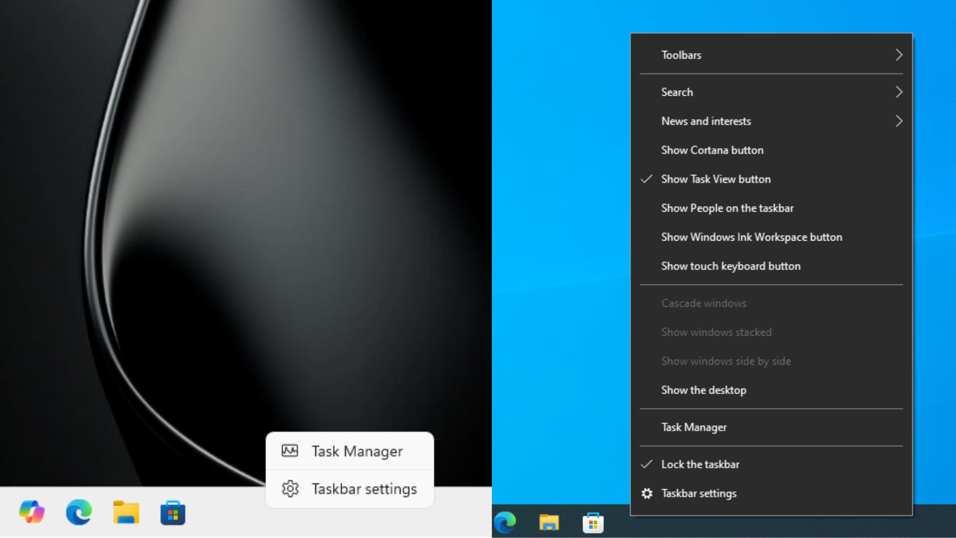 Sorry Microsoft, Windows 10 taskbar is still better than Windows 11, and here’s why Windows-11-taskbar-right-click-menu-vs-Windows-11-taskbar-right-click-menu.png