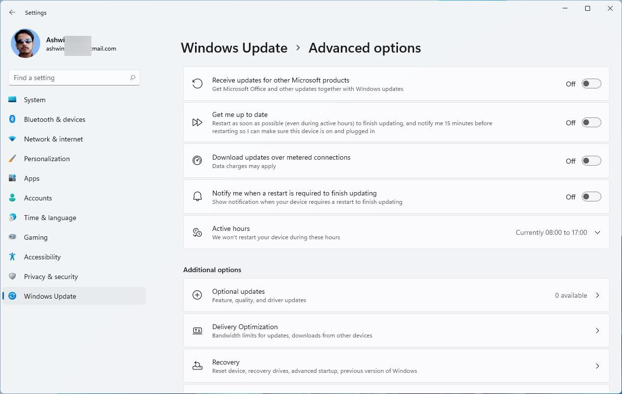 Windows 11 will tell you how long it will take to install updates Windows-11-Update-Advanced-Options.jpg