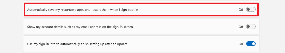 How to stop Windows 11 from reopening program windows on restart or sign-in windows-autostart-programs.png