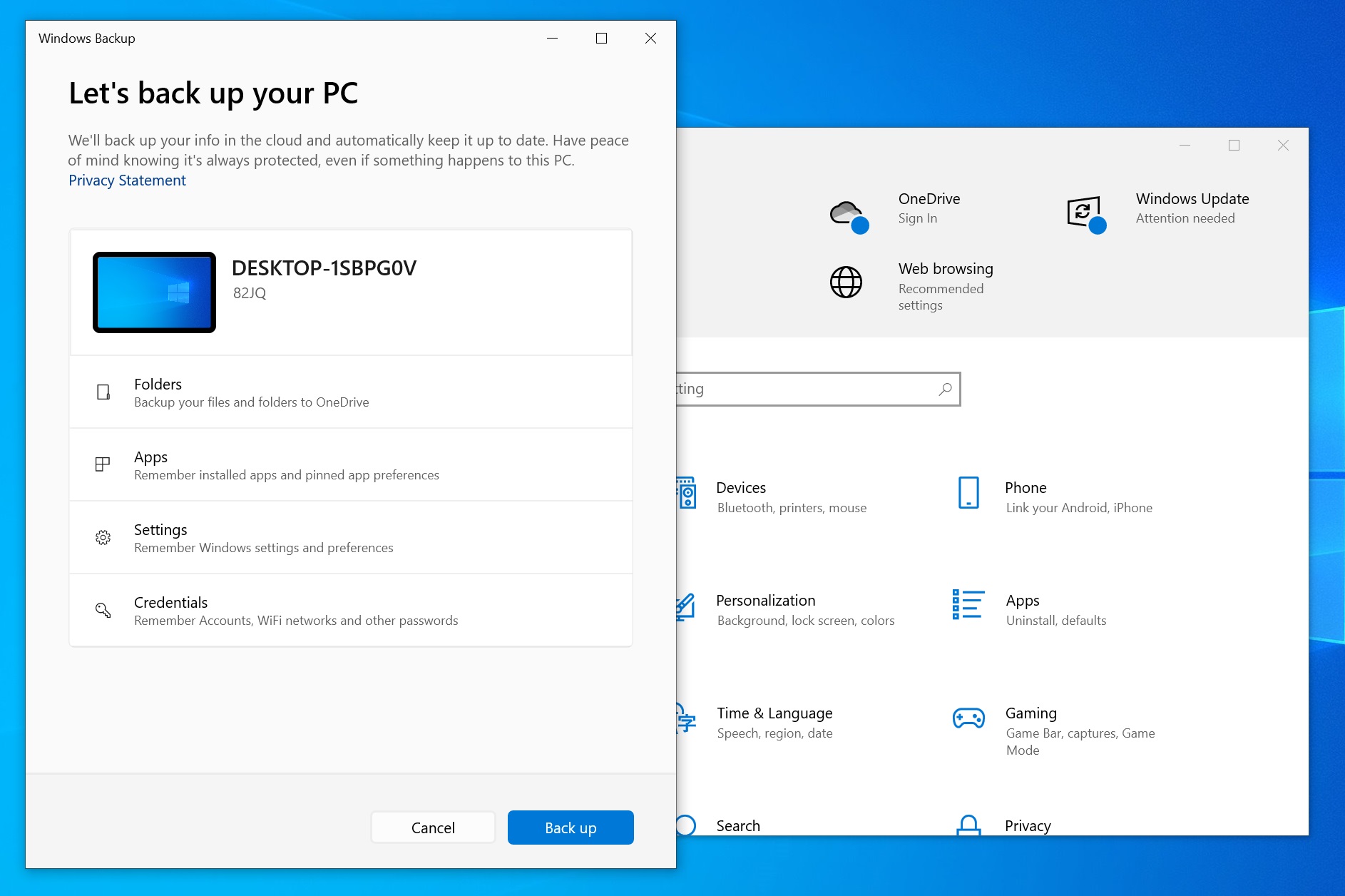 Windows 10’s new feature wants you to create a Microsoft account; ditch local accounts Windows-Backup-app.jpg