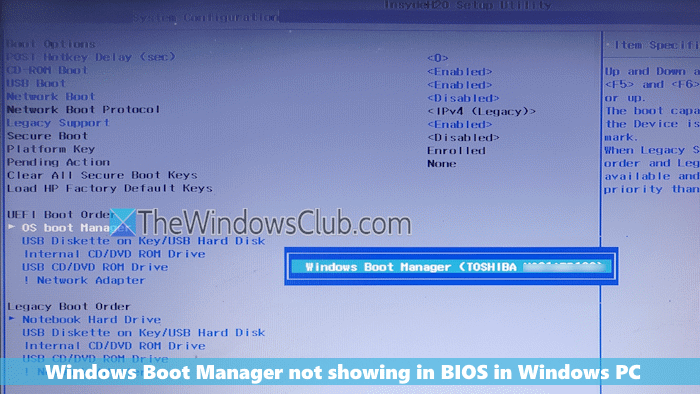 Windows Boot Manager not showing in BIOS in Windows 11 Windows-Boot-Manager-not-Showing-BIOS.png