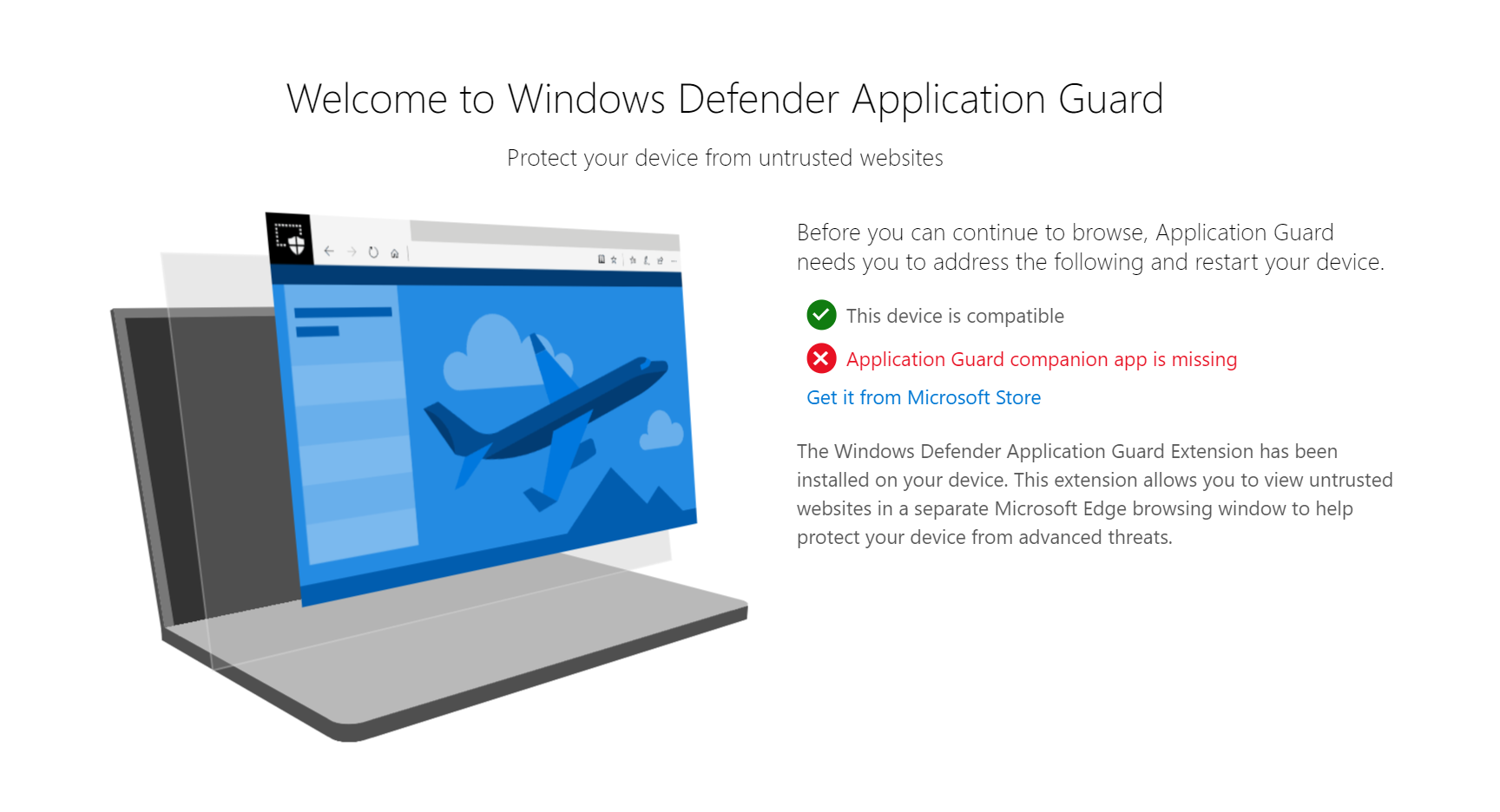 Windows Defender cannot guard from online Security threat while browsing and downloading... windows-defender-application-guard-components-not-complete.png
